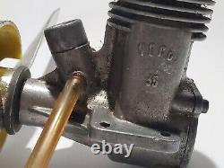 Vintage Veco 35 Motor Model Plane Engine Control Line Glow Airplane & Kavan Prop