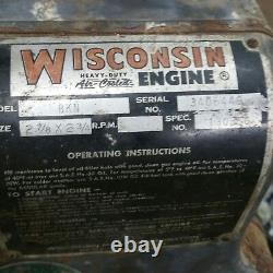 Vintage Wisconsin flywheel Engine BKN Model Serial Number 3406449 Gas Motor