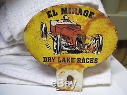 Vintage rare EL MIRAGE license plate topper speed auto racing scta nhra original
