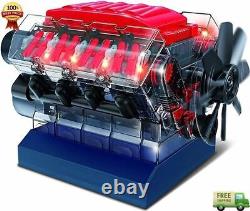 Visible V8 Internal Combustion Gasoline Ohc Engine Motor Working Model Kit Box