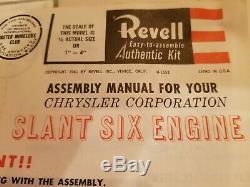 Vtg 1961 Revell Motorized 1/4 Scale Chrysler Slant Six Engine Model Kit Started