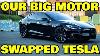 We Swapped A Bigger Motor Into A Tesla And What Happened Was Pretty Insane