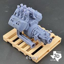 Weber IDA Ardun Flathead V8 model engine resin 3D printed 124-18 scale
